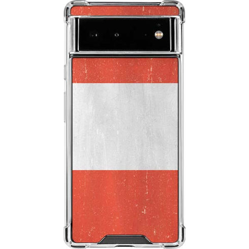 Peru Flag Distressed Google Pixel 6 Clear Case